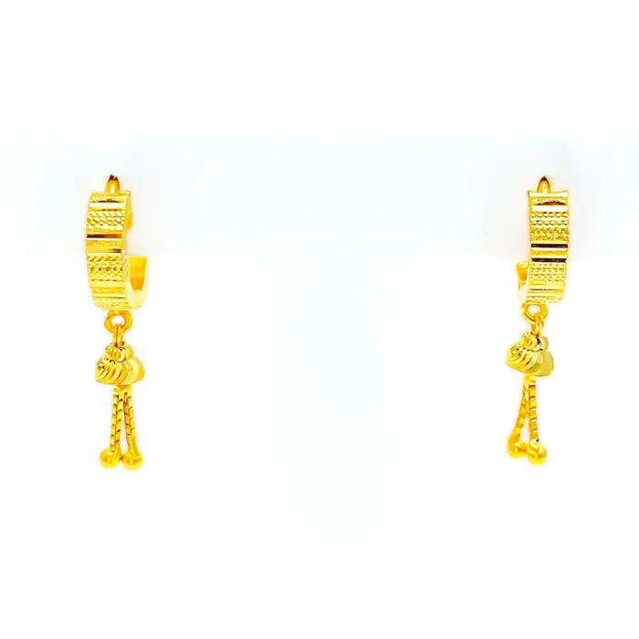 Andaaz Jewelers Alternating Opulent 22k Gold UBali Earrings Earrings