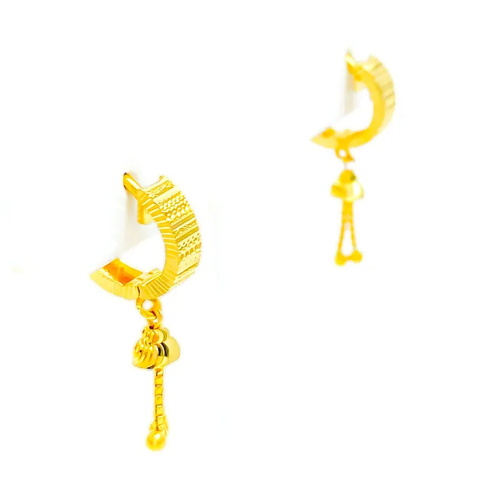 Andaaz Jewelers Alternating Opulent 22k Gold UBali Earrings Earrings