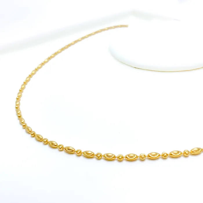 Andaaz Jewelers Alternating Wavy 22k Gold Chain 20 PreStyled Sets