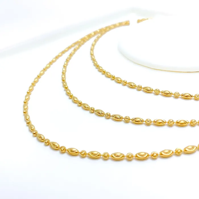Andaaz Jewelers Alternating Wavy 22k Gold Chain 20 PreStyled Sets