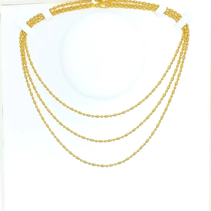 Andaaz Jewelers Alternating Wavy 22k Gold Chain 20 PreStyled Sets