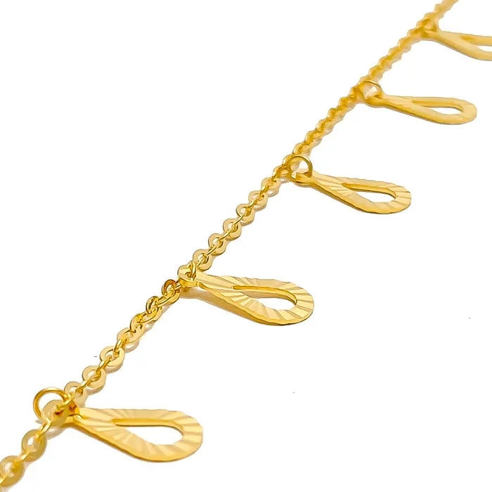 Andaaz Jewelers Bracelets Charming Chic Raindrop 22k Gold Charm Bracelet