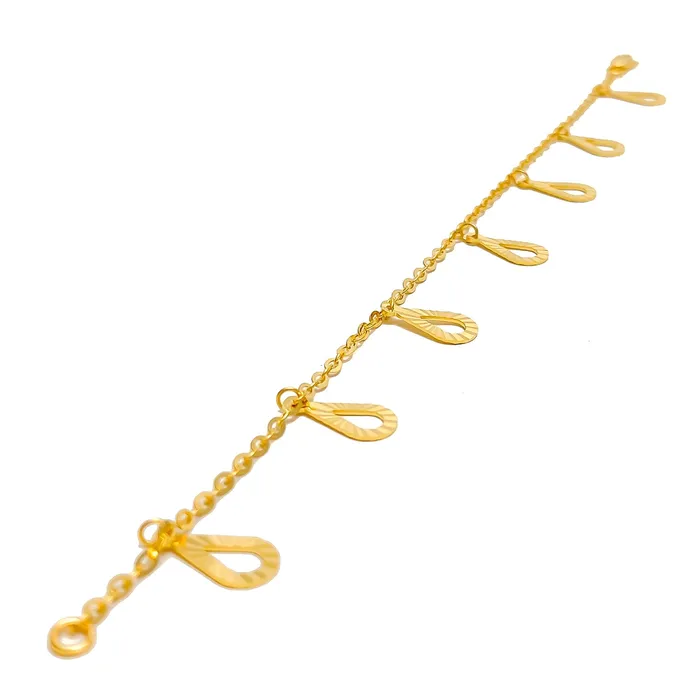 Andaaz Jewelers Bracelets Charming Chic Raindrop 22k Gold Charm Bracelet