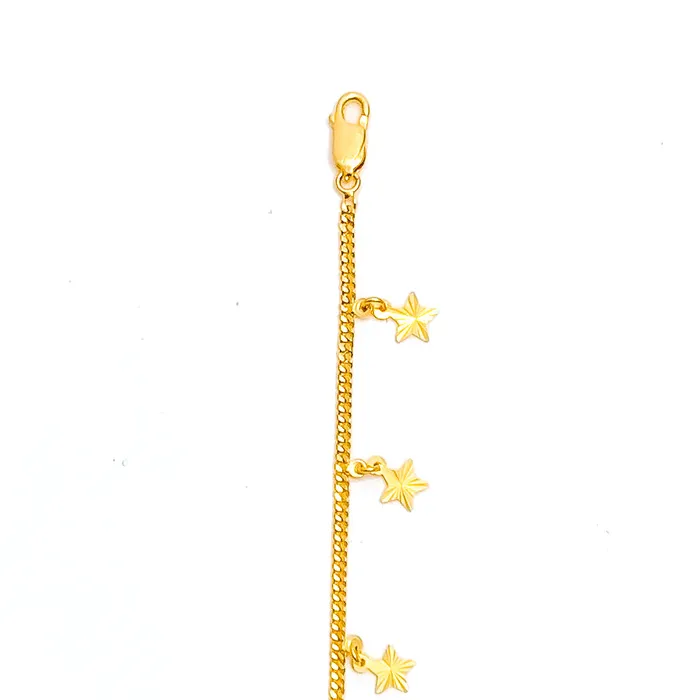 Andaaz Jewelers Charm Necklaces Sparkling Star Charm 22K Gold Anklet