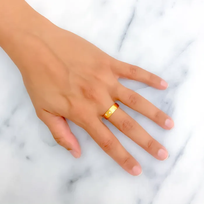 Andaaz Jewelers Effortless Everyday 21k Gold CZ Band Rings