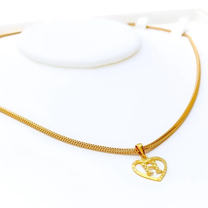 Andaaz Jewelers H 22k Gold Letter Pendant PreStyled Sets