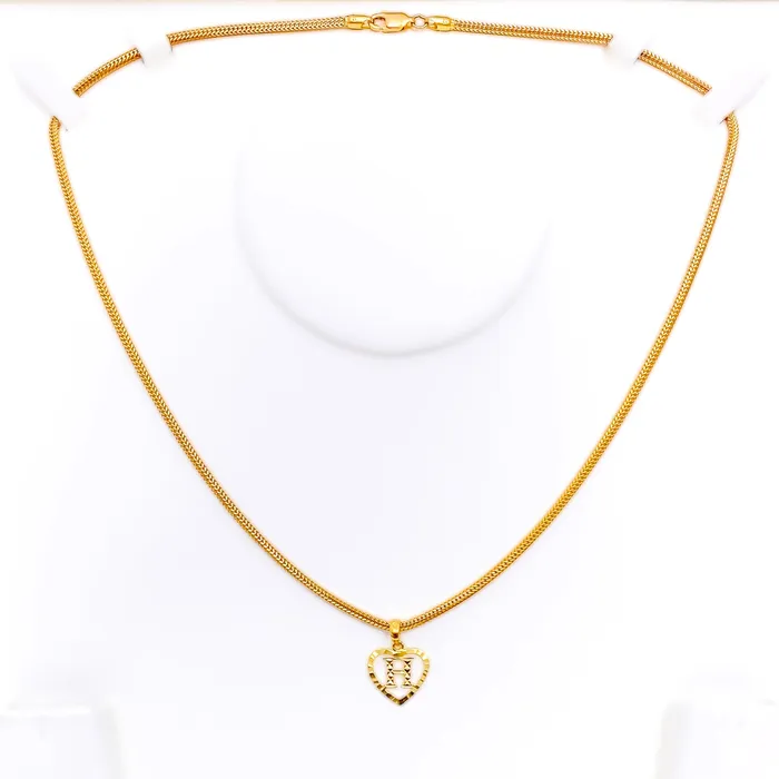Andaaz Jewelers H 22k Gold Letter Pendant PreStyled Sets