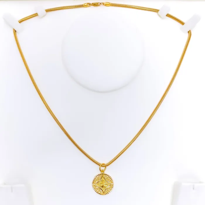 Andaaz Jewelers PreStyled Sets Iconic Netted 22k Gold Allah Pendant