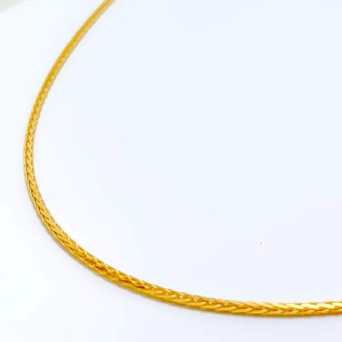 Andaaz Jewelers PreStyled Sets Thin Wheat 22K Gold Chain 22