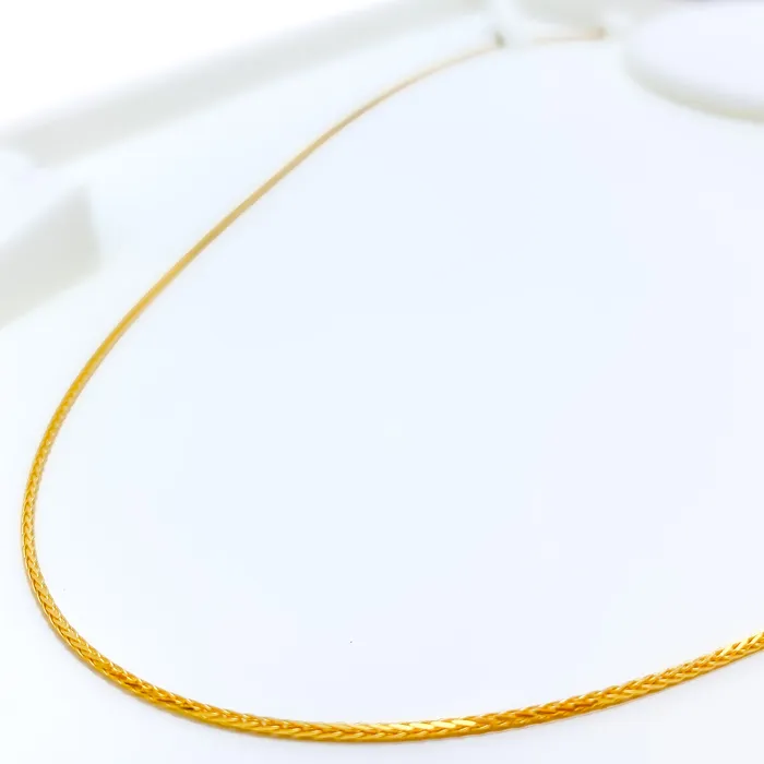 Andaaz Jewelers PreStyled Sets Thin Wheat 22K Gold Chain 22