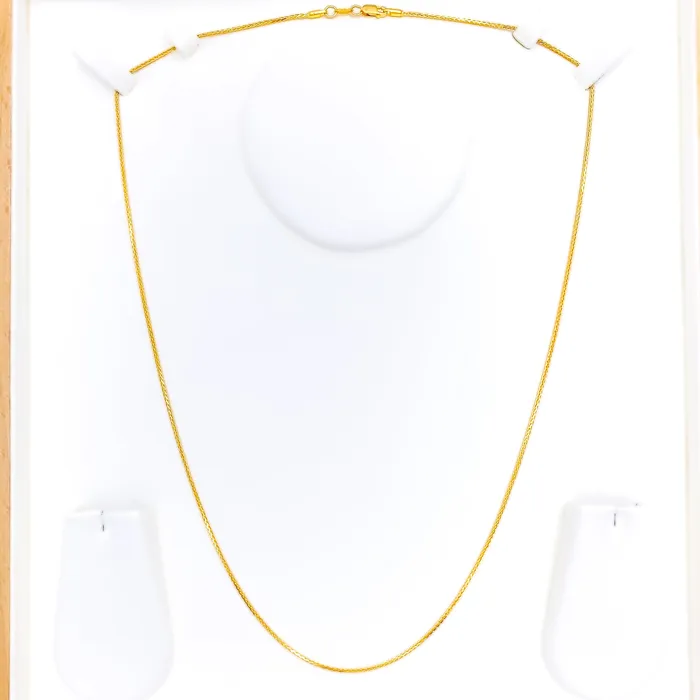 Andaaz Jewelers PreStyled Sets Thin Wheat 22K Gold Chain 22