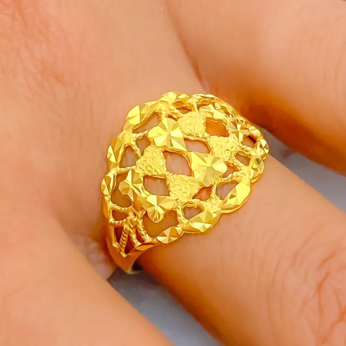 Andaaz Jewelers Rings Charming Intricate 22k Gold Ring