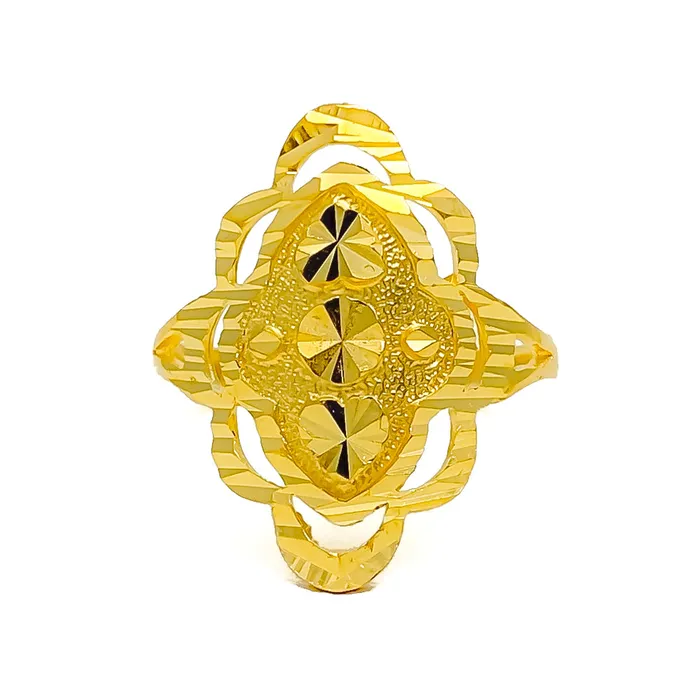 Andaaz Jewelers Rings Dainty Elongated 22k Gold Ring