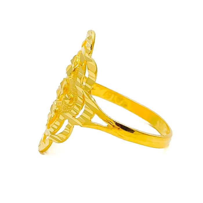 Andaaz Jewelers Rings Dainty Elongated 22k Gold Ring