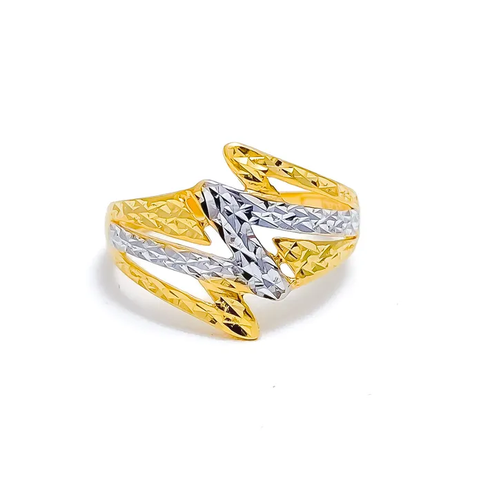 Andaaz Jewelers Rings Distinct Bright Lightning 22k Gold Ring
