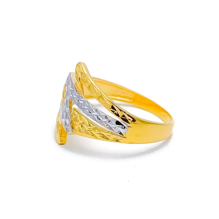 Andaaz Jewelers Rings Distinct Bright Lightning 22k Gold Ring