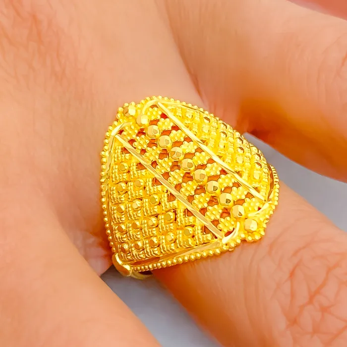 Andaaz Jewelers Rings Elevated Oval 22K Gold Ring