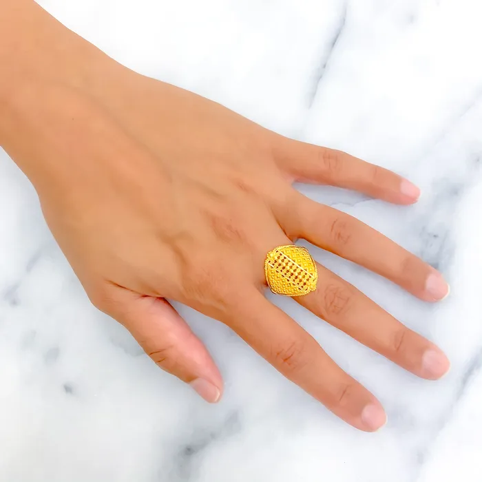 Andaaz Jewelers Rings Elevated Oval 22K Gold Ring