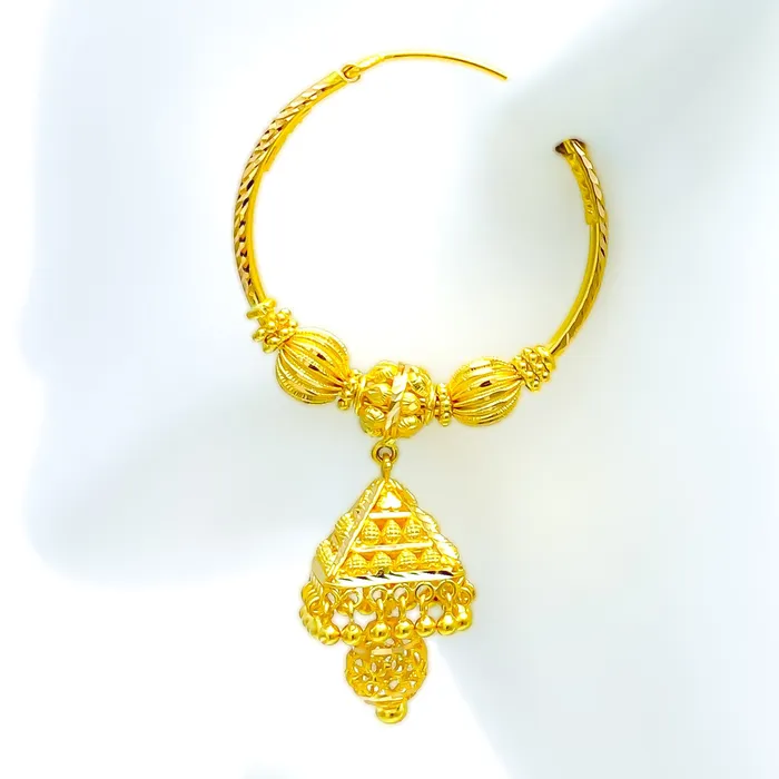 Andaaz Jewelers Unique Pyramid 22K Gold Chandelier Bali Earrings Earrings Andaaz Jewelers Unique Pyramid 22K Gold Chandelier Bali Earrings Earrings