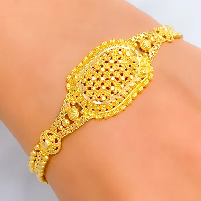 Andaaz Jewelers Vibrant Textured 22k Gold Bracelet Bracelets