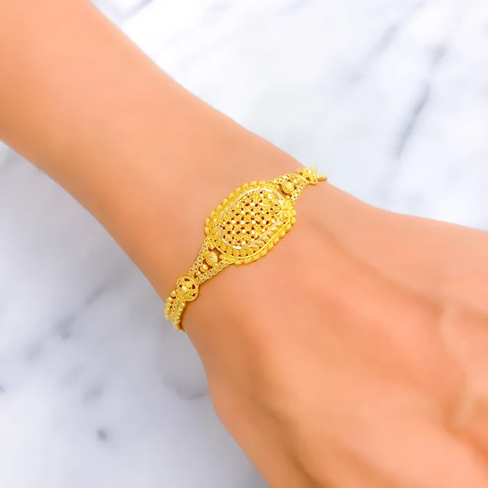 Andaaz Jewelers Vibrant Textured 22k Gold Bracelet Bracelets