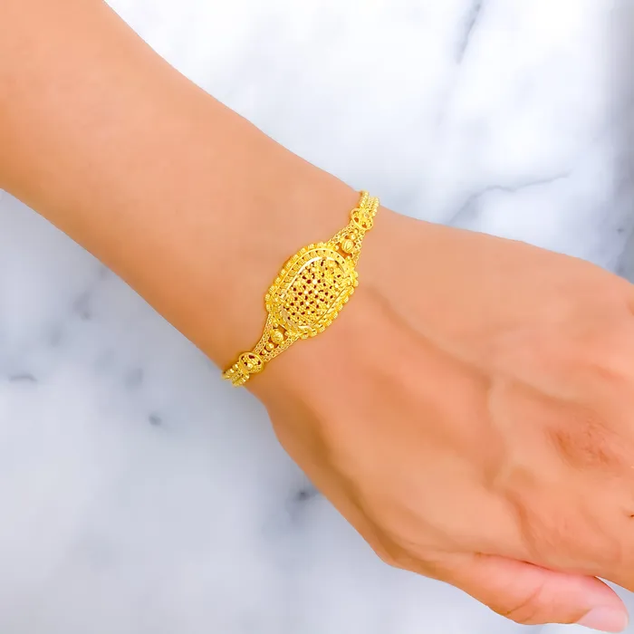 Andaaz Jewelers Vibrant Textured 22k Gold Bracelet Bracelets