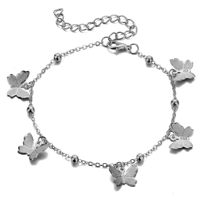 Anklets Earrings Butterfly Anklet Silver