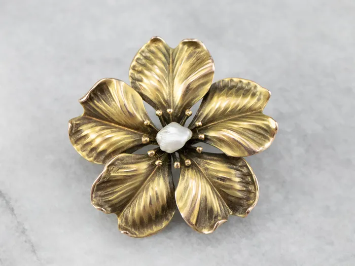 Antique Baroque Pearl Flower Pin or Pendant Market Square Jewelers Necklaces Antique Baroque Pearl Flower Pin or Pendant Market Square Jewelers Necklaces