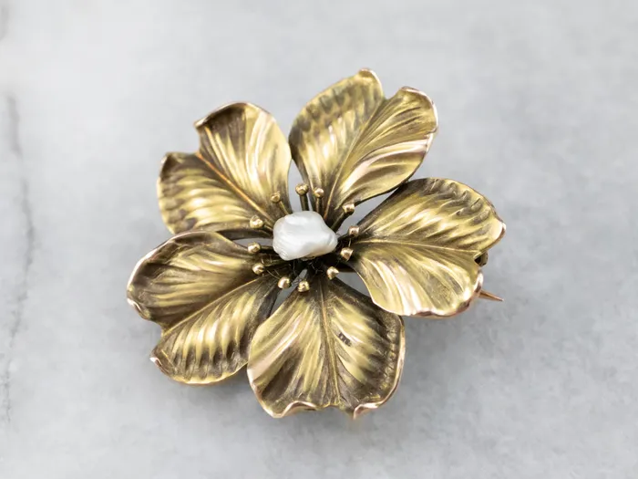 Antique Baroque Pearl Flower Pin or Pendant Market Square Jewelers Necklaces Antique Baroque Pearl Flower Pin or Pendant Market Square Jewelers Necklaces