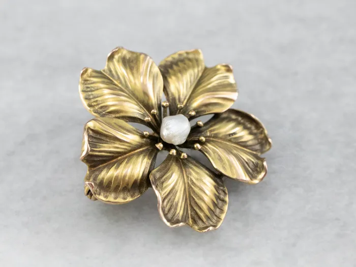 Antique Baroque Pearl Flower Pin or Pendant Market Square Jewelers Necklaces Antique Baroque Pearl Flower Pin or Pendant Market Square Jewelers Necklaces