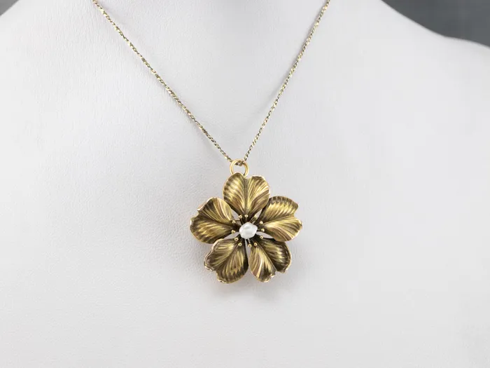 Antique Baroque Pearl Flower Pin or Pendant Market Square Jewelers Necklaces Antique Baroque Pearl Flower Pin or Pendant Market Square Jewelers Necklaces