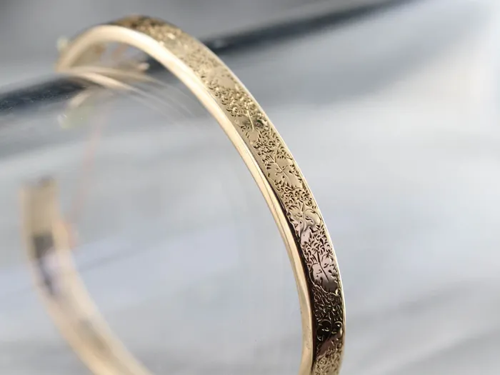 Antique Etched Gold Bangle Bracelet Market Square Jewelers Bracelets