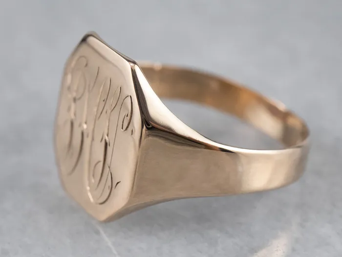 Antique Monogram Octagonal Gold Signet Ring Market Square Jewelers Rings Antique Monogram Octagonal Gold Signet Ring Market Square Jewelers Rings