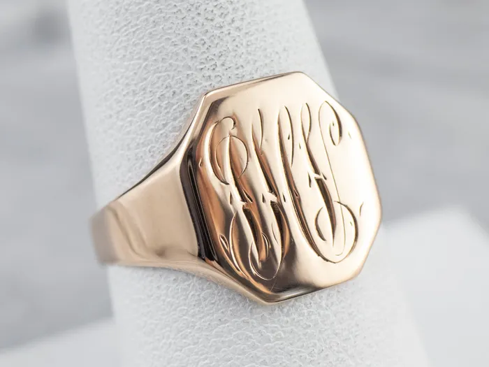 Antique Monogram Octagonal Gold Signet Ring Market Square Jewelers Rings Antique Monogram Octagonal Gold Signet Ring Market Square Jewelers Rings