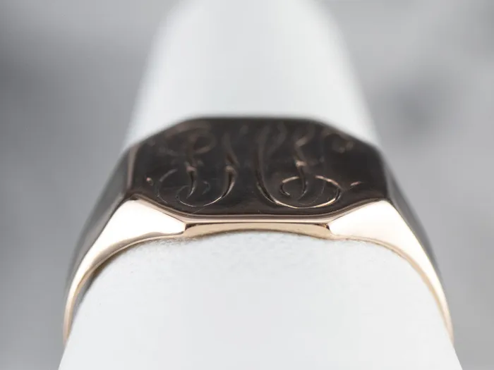 Antique Monogram Octagonal Gold Signet Ring Market Square Jewelers Rings Antique Monogram Octagonal Gold Signet Ring Market Square Jewelers Rings