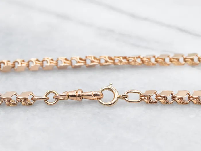 Antique Rose Gold Fancy Link Chain Market Square Jewelers Necklaces
