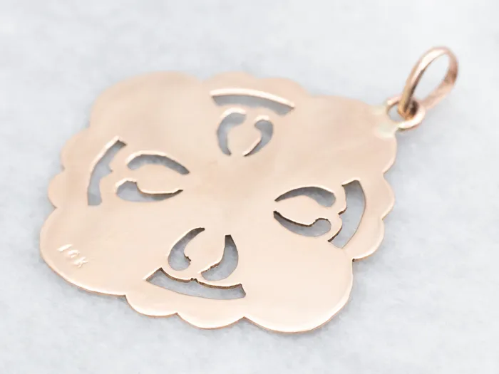 Antique Rose Gold Pendant with and Ornate Monogram Center Market Square Jewelers Necklaces