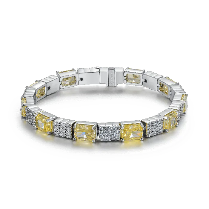 aporro Bracelets Crushed Ice Circulation Tennis Bracelet Fancy Yellow
