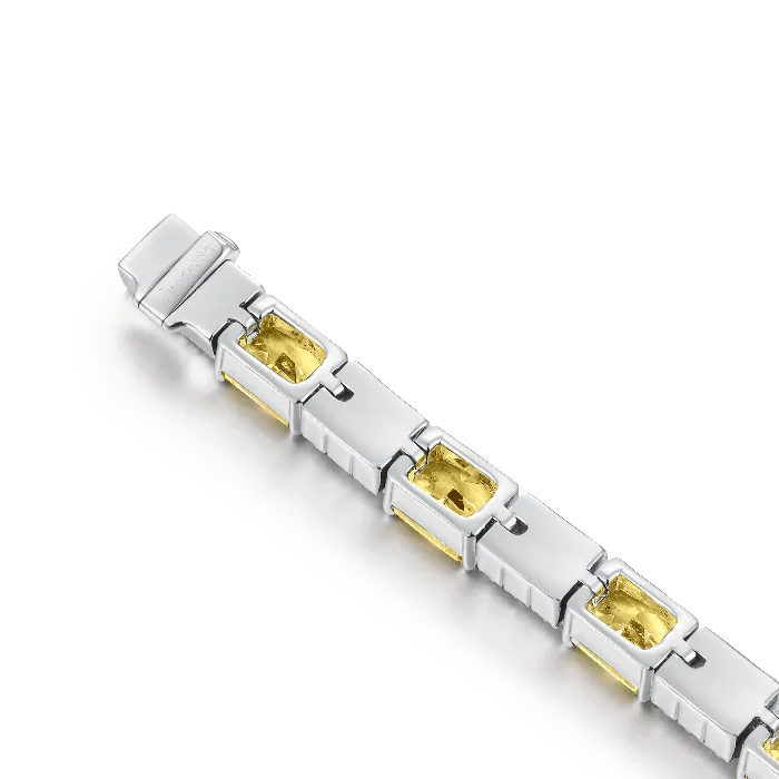 aporro Bracelets Crushed Ice Circulation Tennis Bracelet Fancy Yellow