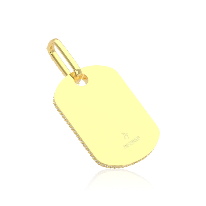 Aporro Brand Necklaces Custom Iced Out Baguette Cut Dog Tag Pendant