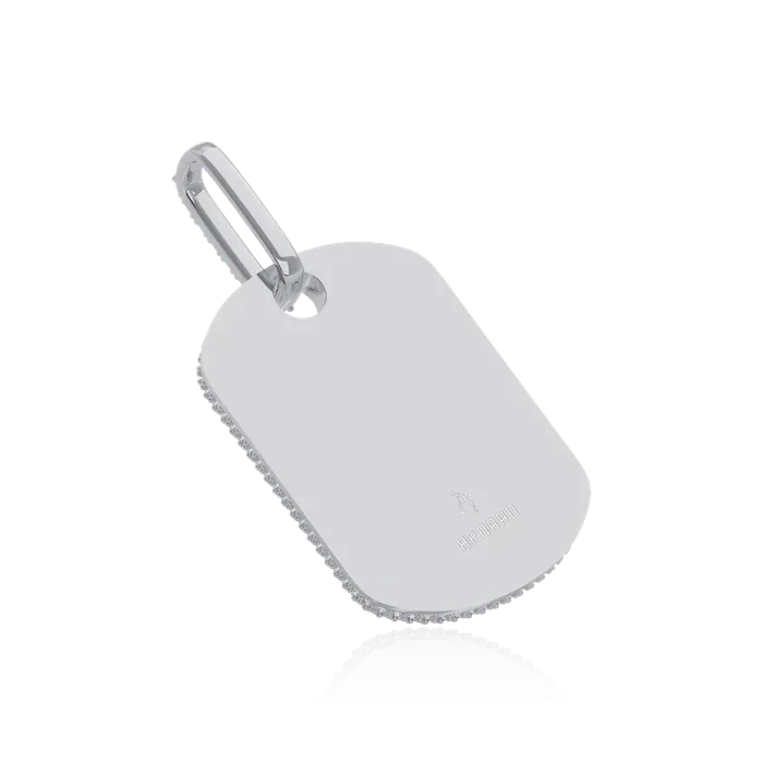 Aporro Brand Necklaces Custom Iced Out Baguette Cut Dog Tag Pendant