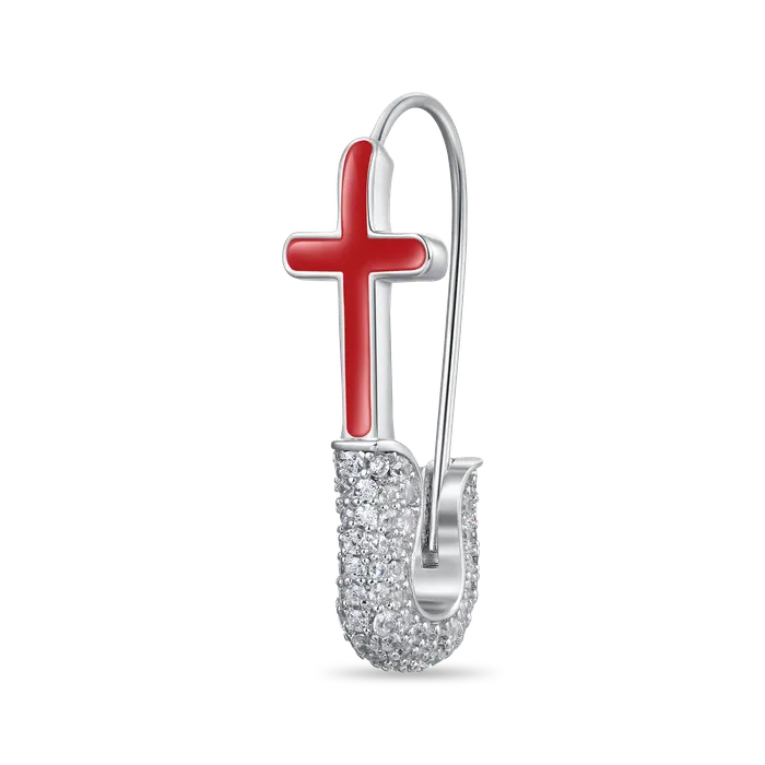 aporro Earrings Pin Cross Hoop Earring