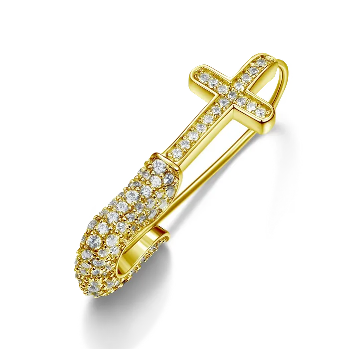 aporro Earrings Pin Cross Hoop Earring