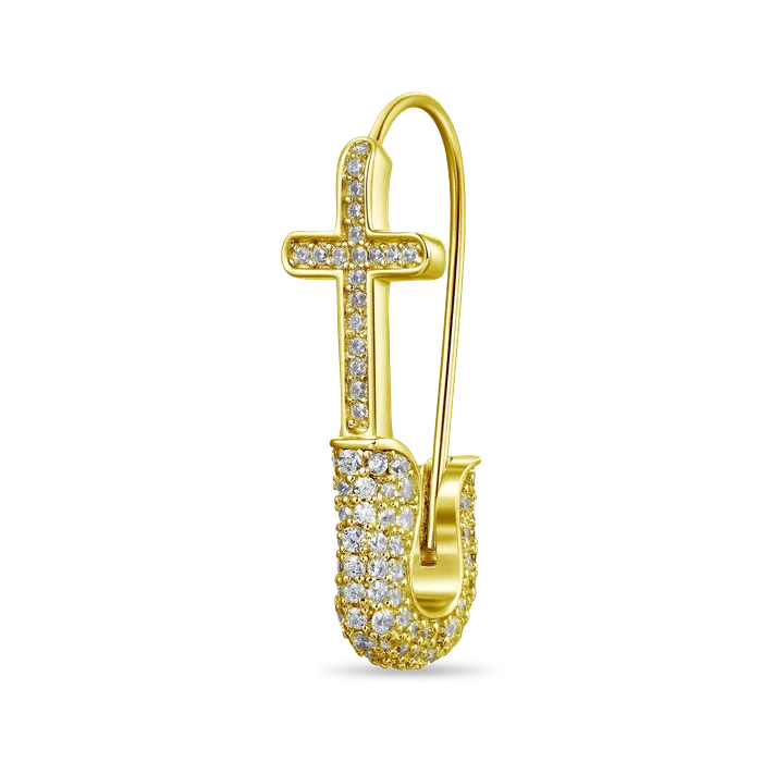 aporro Earrings Pin Cross Hoop Earring