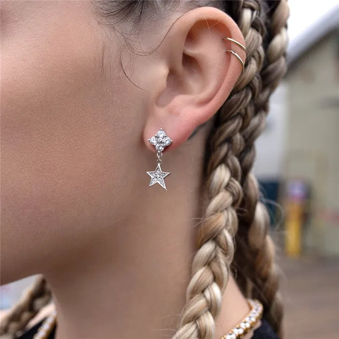 aporro Earrings Star Drop Earring