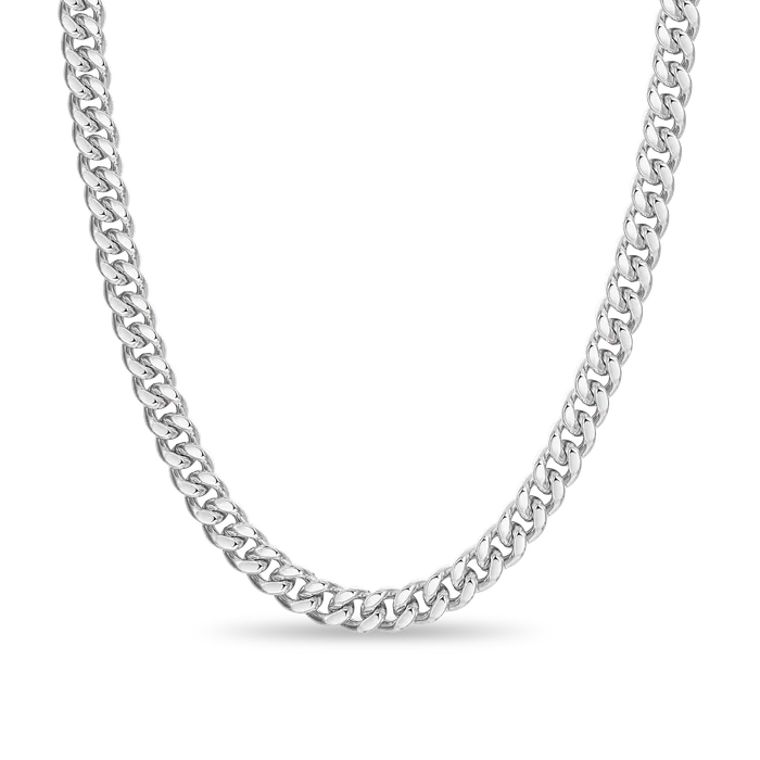 aporro Necklaces 35mm Miami Micro Cuban Curb Chain White Gold