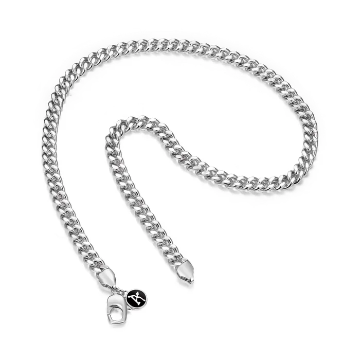 aporro Necklaces 35mm Miami Micro Cuban Curb Chain White Gold