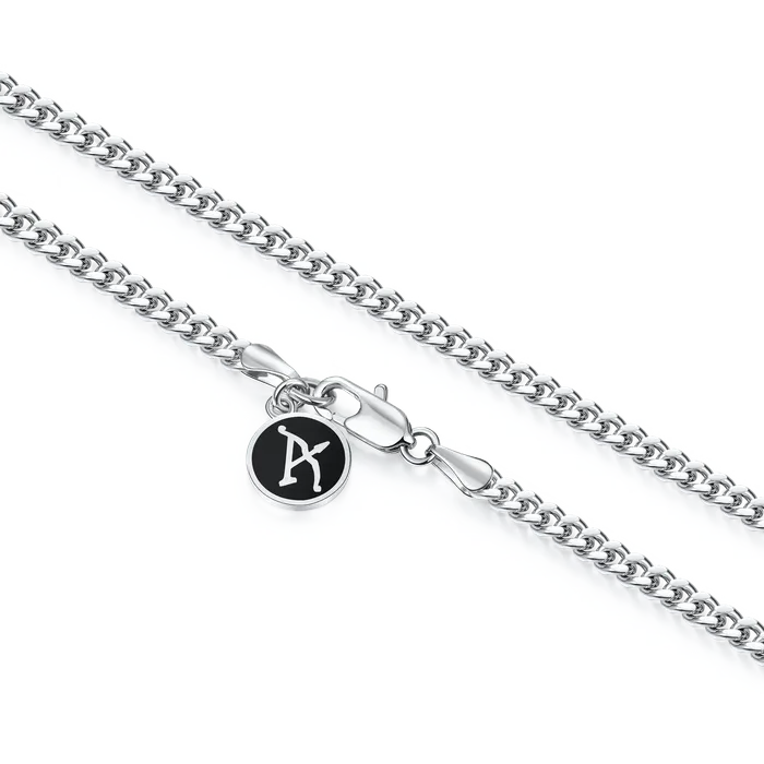 aporro Necklaces 35mm Miami Micro Cuban Curb Chain White Gold