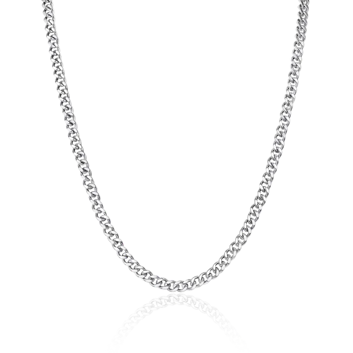 aporro Necklaces 35mm Miami Micro Cuban Curb Chain White Gold