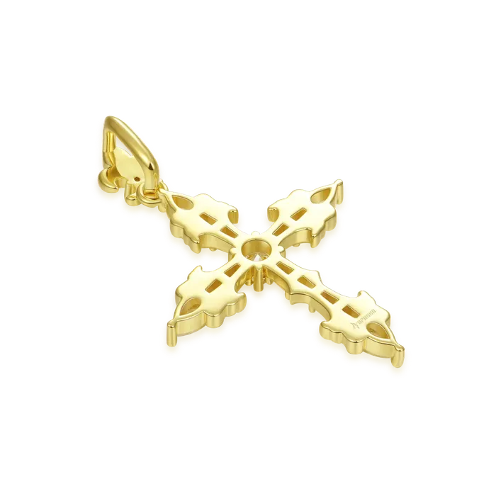 aporro Necklaces Fleur De Lis Cross Pendant
